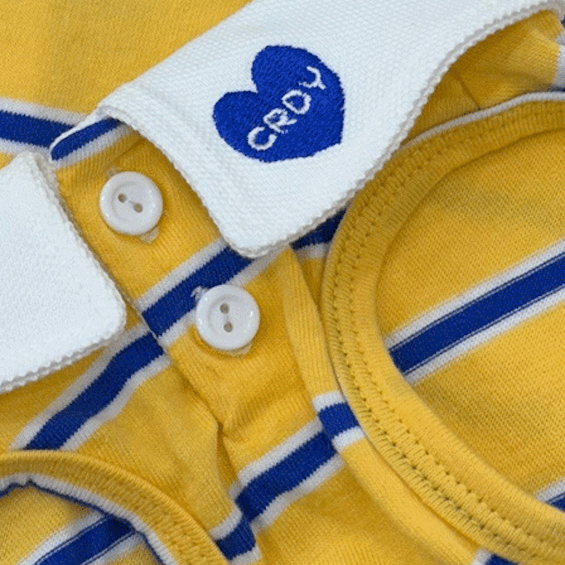 Croy Heart Striped Pet and Owner Matching Polo Tee