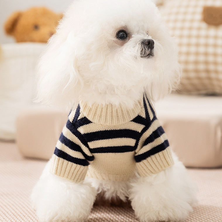 Cute Bear Striped Extra Warm Pet Sweater