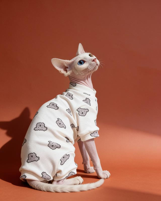 Cute Pup Cotton Sphynx Cat Onesies Pajamas CityBear