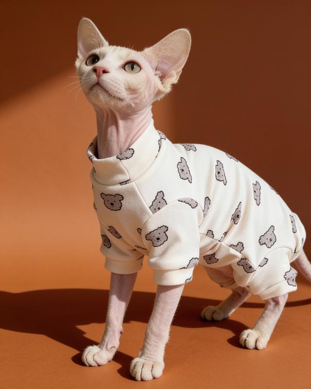 Cute Pup Cotton Sphynx Cat Onesies Pajamas CityBear