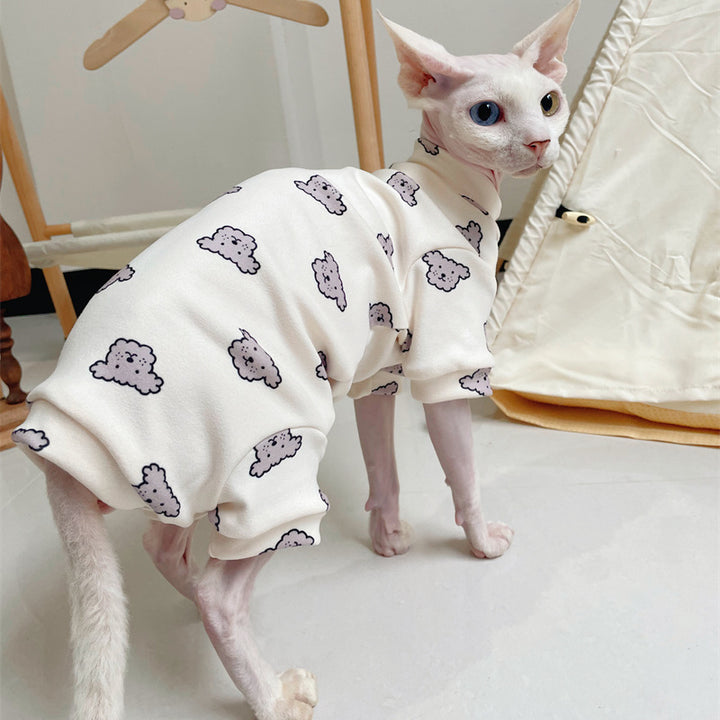 Cute Pup Cotton Sphynx Cat Onesies Pajamas