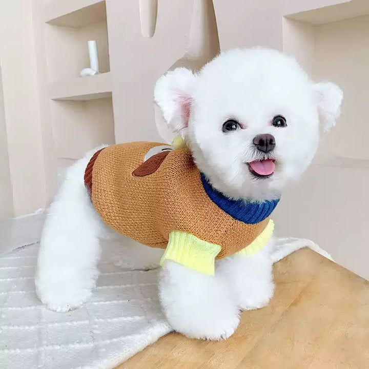 Cute Plush Cartoon Embroidered Pet Knitted Sweaters