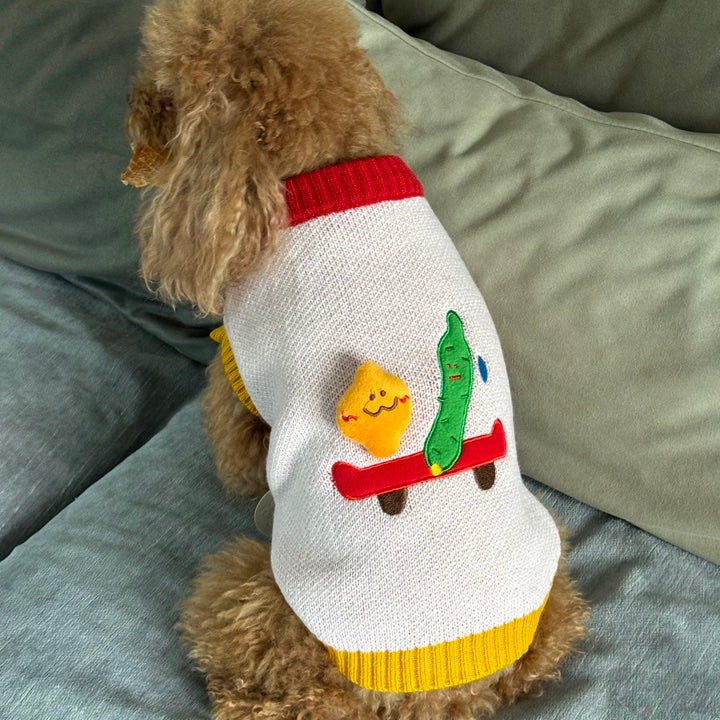 Cute Plush Cartoon Embroidered Pet Knitted Sweaters