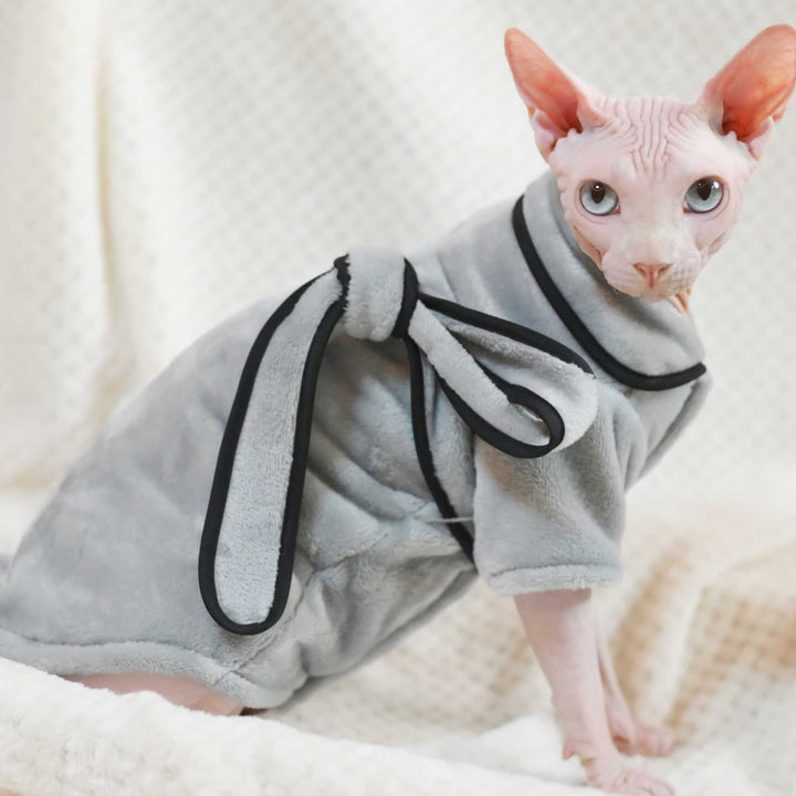 Sphynx Fleece Pajamas with Tie Sleepwear