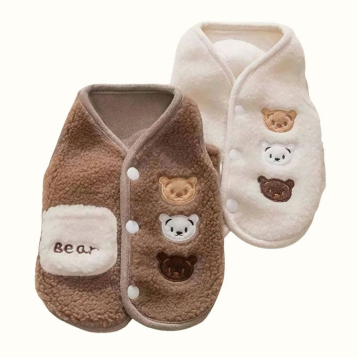 Little Bear Embroidered Pet Fleece Jacket