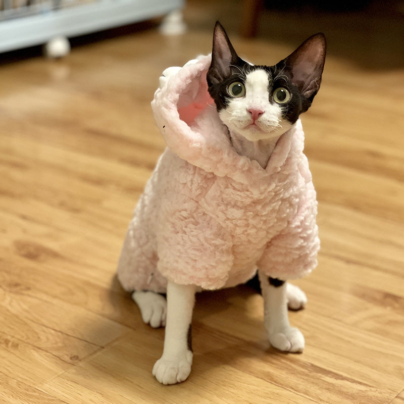 Pink Warm Fleece Sphynx Hoodie