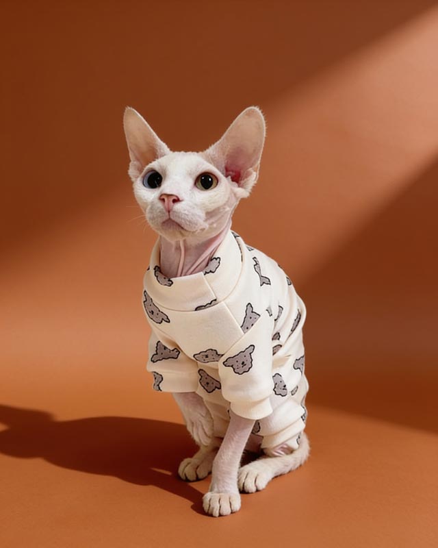 Cute Pup Cotton Sphynx Cat Onesies Pajamas CityBear