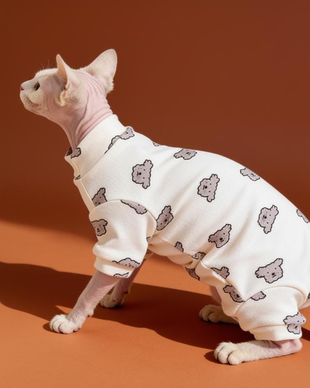 Cute Pup Cotton Sphynx Cat Onesies Pajamas CityBear