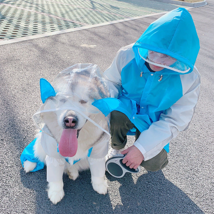 Reflective Dog Human Matching Raincoat