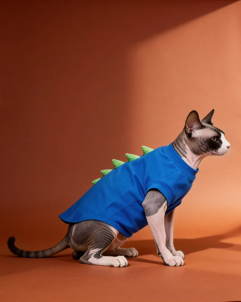 Dinosaur Spiked Sphynx Cat Tee Shirt CityBear