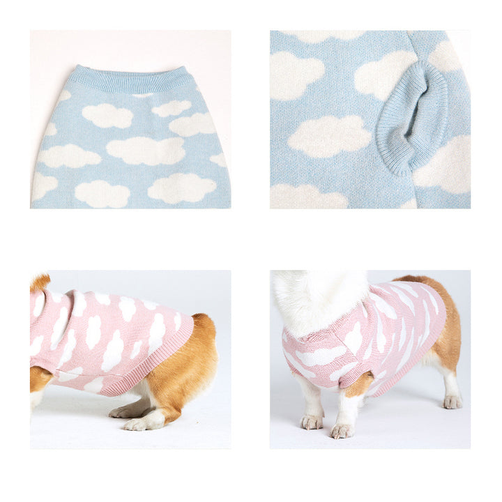 Cute Cloudy Dog Human Matching Sweaters