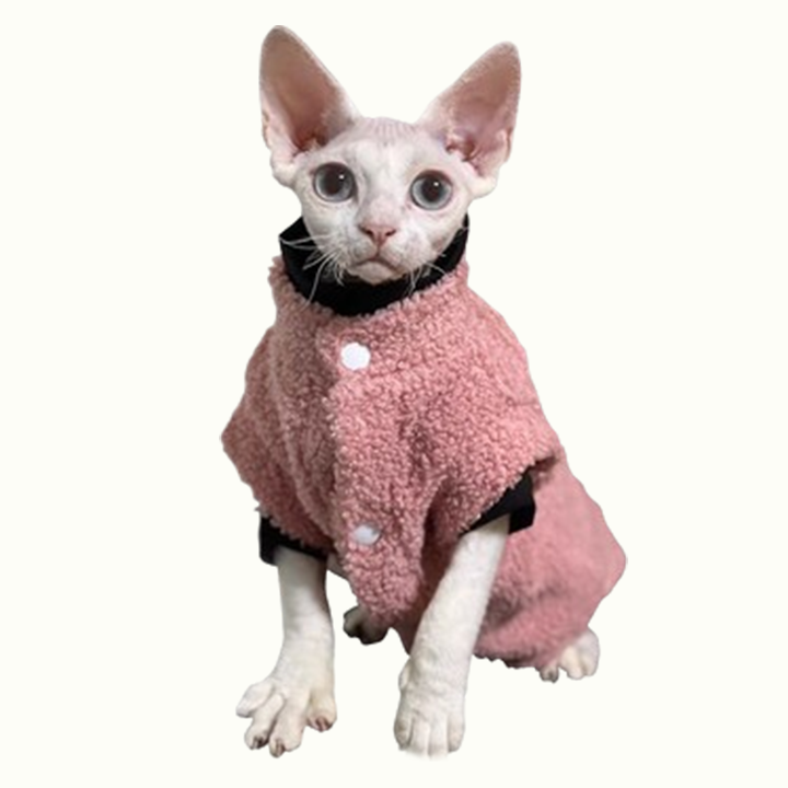 Drop Shoulder Fleece Cat Jacket Sphynx Sweater