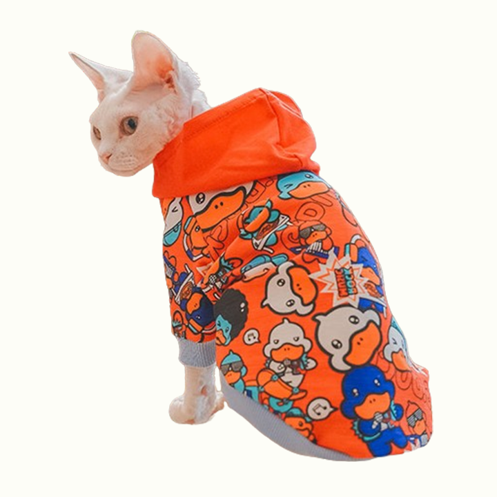 Duck Cartoon Sphynx Cat Hoodies