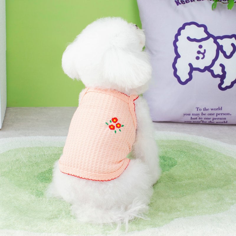 Flower Embroidered Dog Clothes Girl