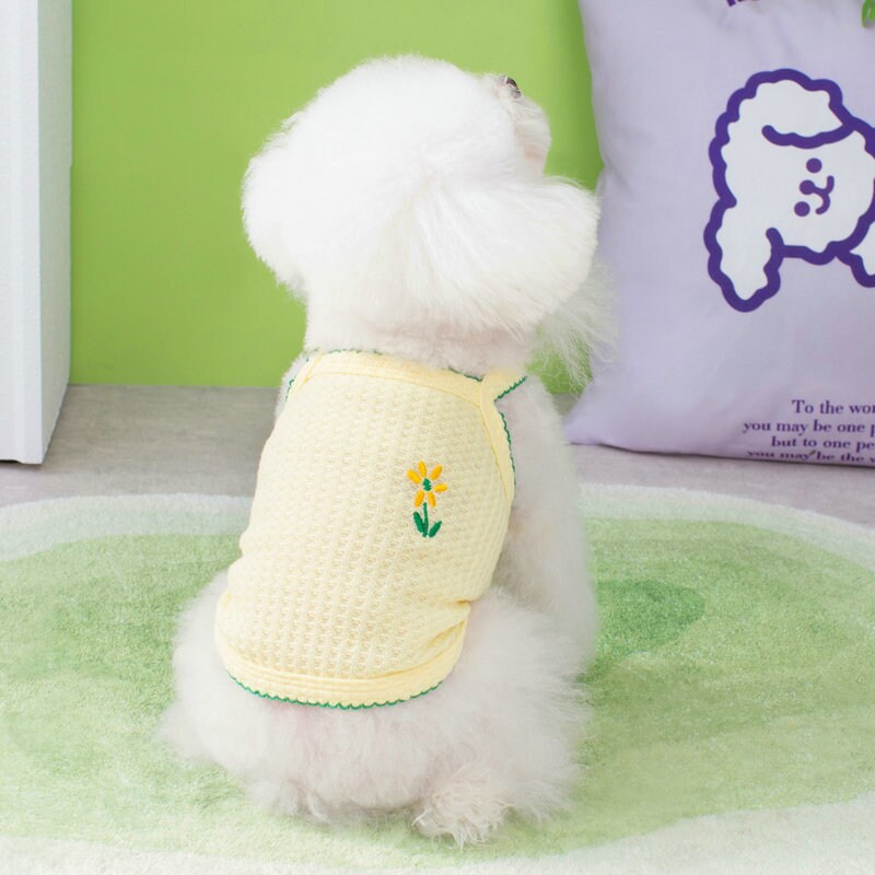 Flower Embroidered Dog Cute Clothes