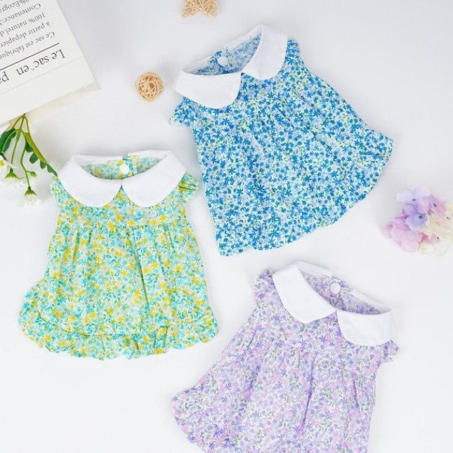 Flower Print Dog Dress, Dog Clothes Girl, Puppy Clothes, Cat Clothes, Small Dog Clothes, Cute Dog Dress, Girl Dog Clothes, Dog Lover Gifts