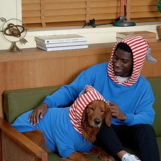 Fluffy Tail Pom Pet and Owner Matching Hoodie