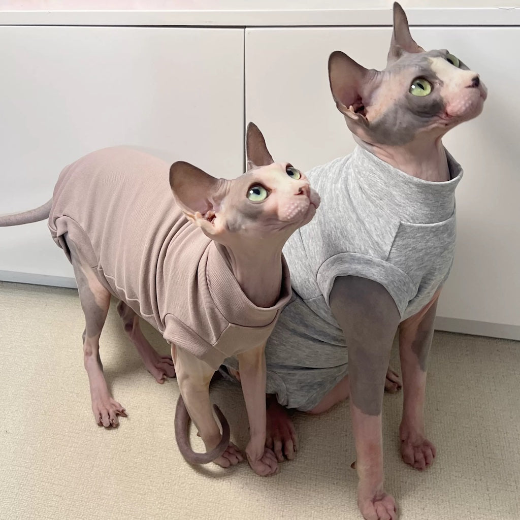 Soft Cotton Sleeveless Bodysuit Sphynx Cat Onesies