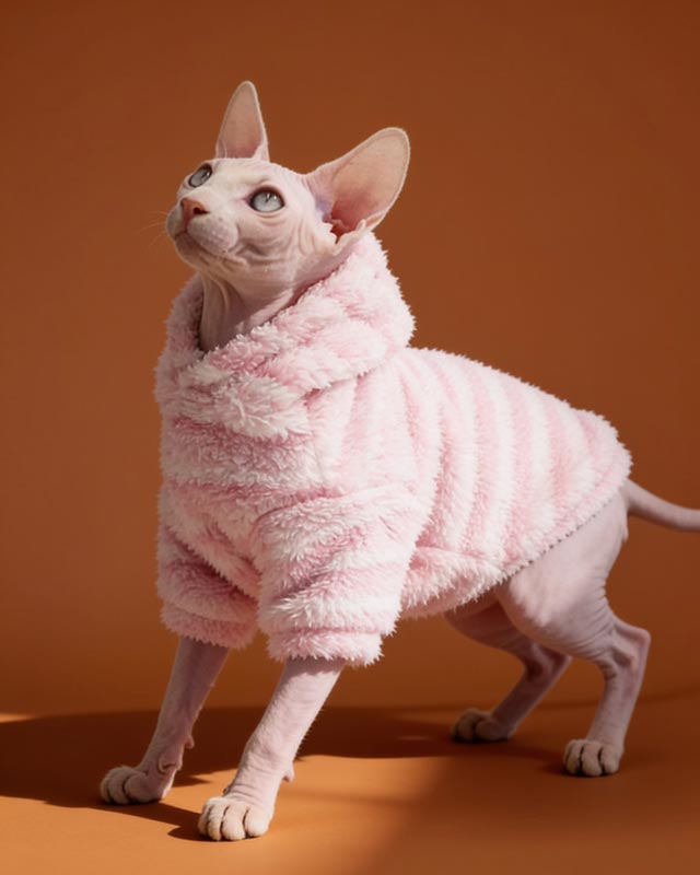Pink Warm Sphynx Cat Hoodies CityBear