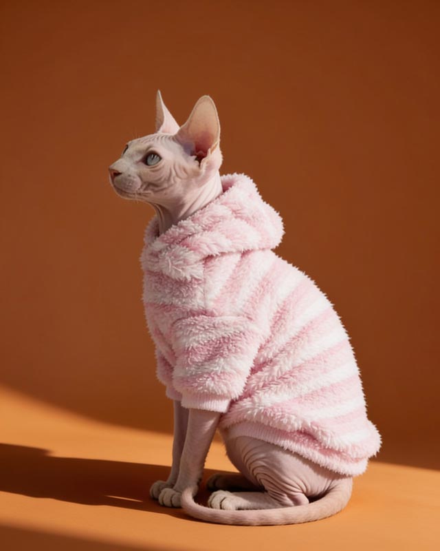 Pink Warm Sphynx Cat Hoodies CityBear
