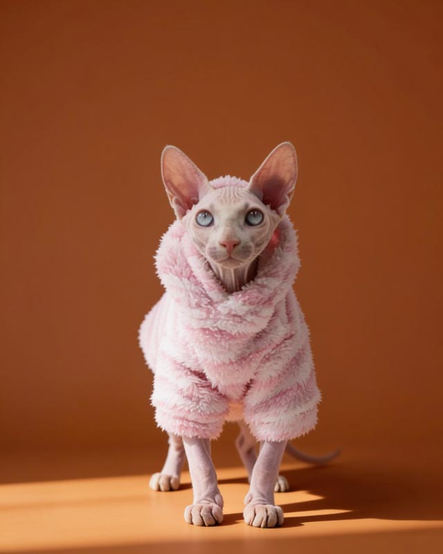 Pink Warm Sphynx Cat Hoodies CityBear