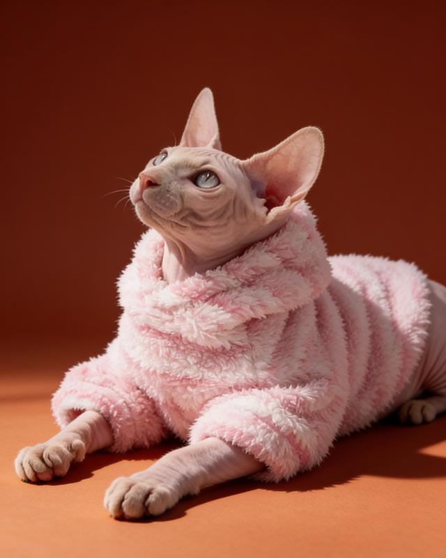 Pink Warm Sphynx Cat Hoodies CityBear