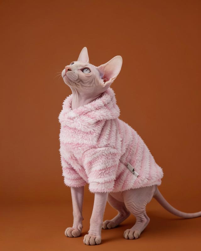 Pink Warm Sphynx Cat Hoodies CityBear