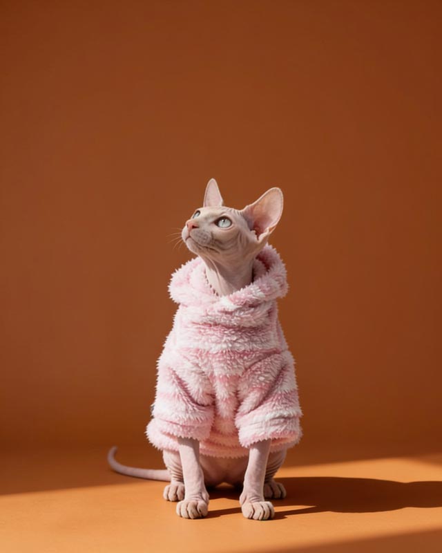 Pink Warm Sphynx Cat Hoodies CityBear