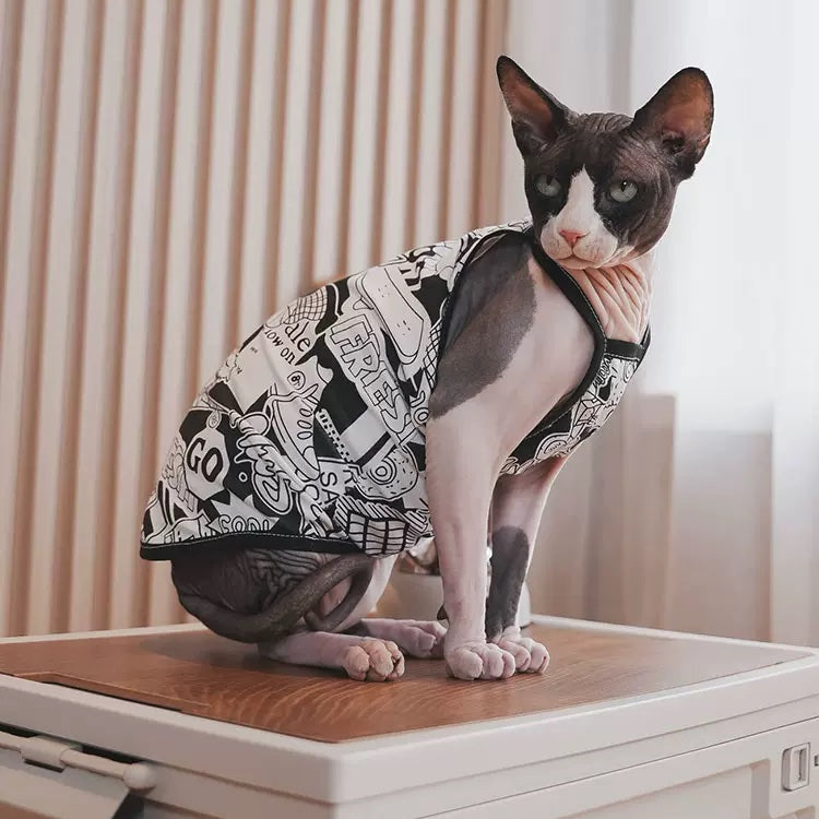 Comic Graphics Sphynx Cat Camisoles