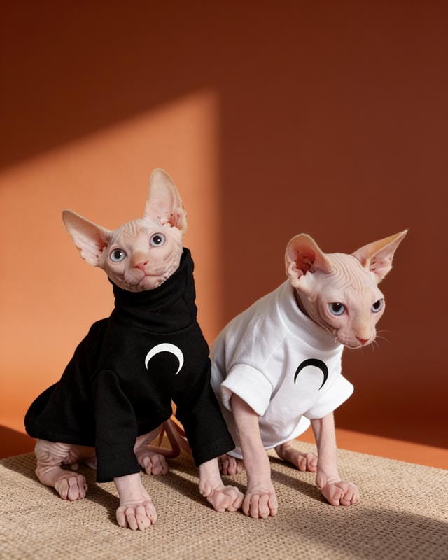 Sphynx Cat Clothes Cat Tops Turtle Neck Long Sleeve Tops Cat Short Sleeve Tops Cat Shirts High Neck Cat Clothing Pet Apparel Spring Autumn