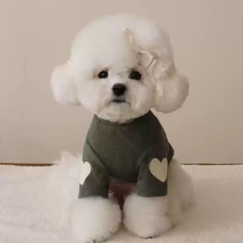 Cute Heart Embroidery Pet Sweatshirt