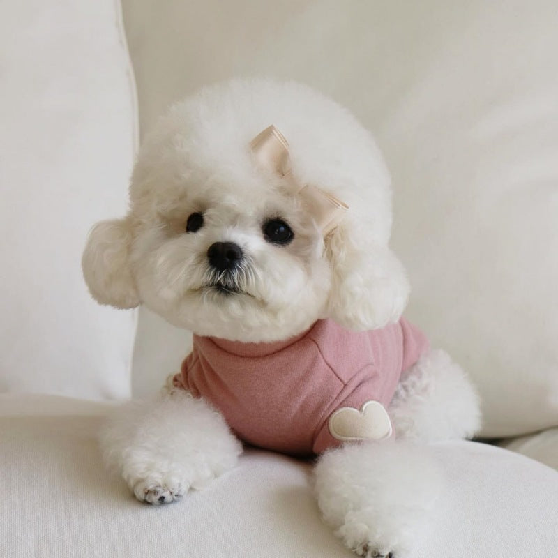 Cute Heart Embroidery Pet Sweatshirt