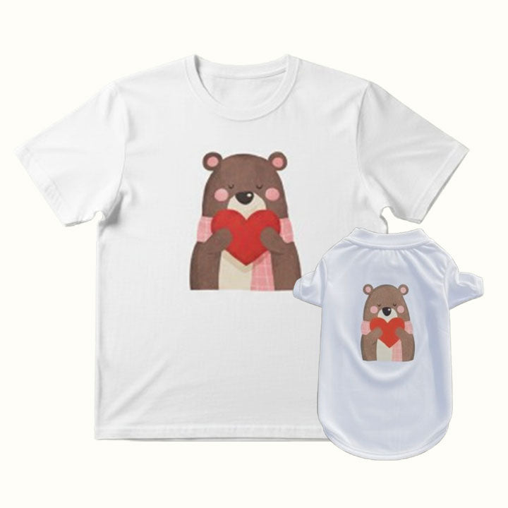 Camisetas conmovedoras de oso, perro y humano a juego