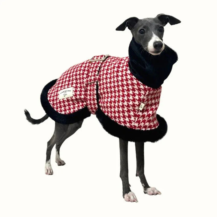 Houndstooth Dog Coat for Italian Greyhounds &amp; Whippets CityBear