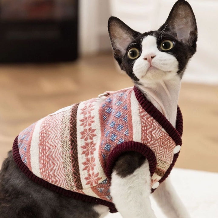 Knitted Snowflakes Cardigan Vest Pet Clothes