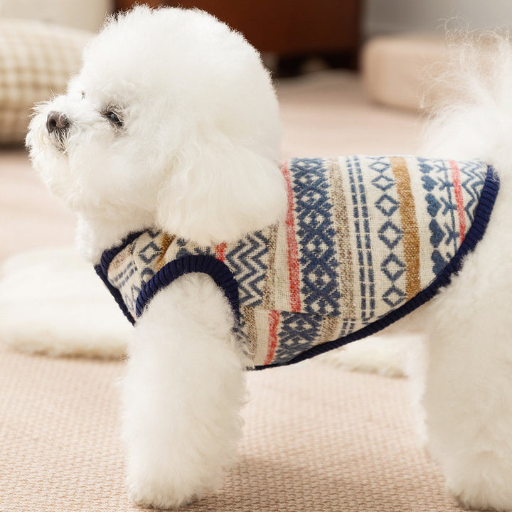 Knitted Snowflakes Cardigan Vest Pet Clothes