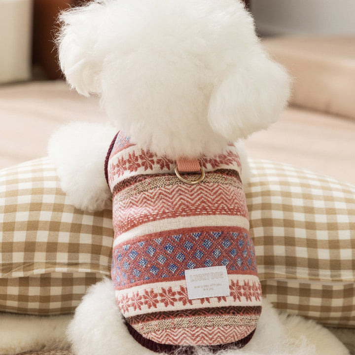 Knitted Snowflakes Cardigan Vest Pet Clothes
