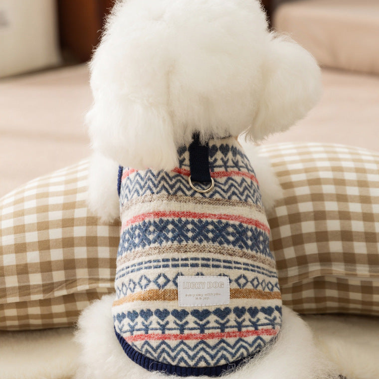 Knitted Snowflakes Cardigan Vest Pet Clothes