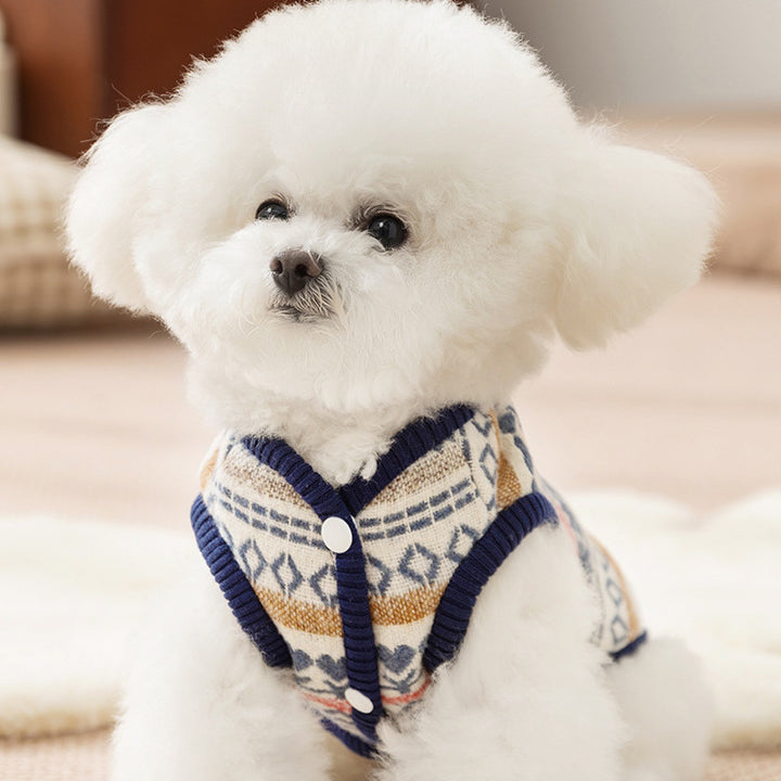 Knitted Snowflakes Cardigan Vest Pet Clothes
