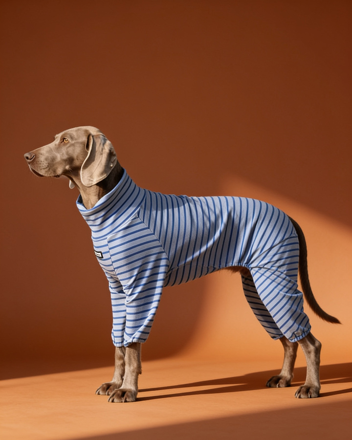 Soft Stretch Cotton Striped Big Dog Onesie Pajamas