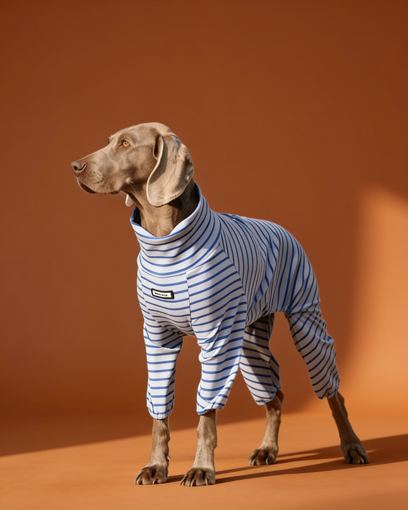Soft Stretch Cotton Striped Big Dog Onesie Pajamas