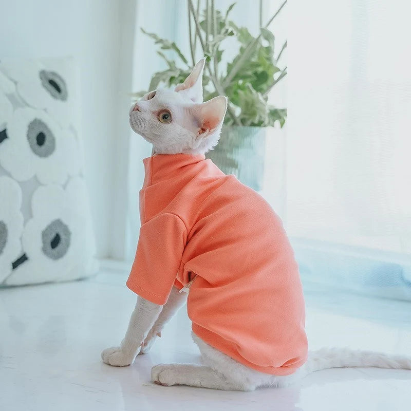 Cotton Highneck Pastel Sphynx Cat Sweater