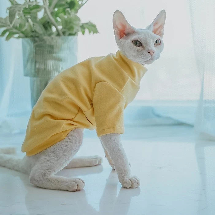 Cotton Highneck Pastel Sphynx Cat Sweater