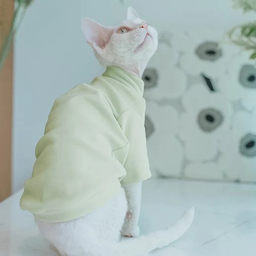 Cotton Highneck Pastel Sphynx Cat Sweater