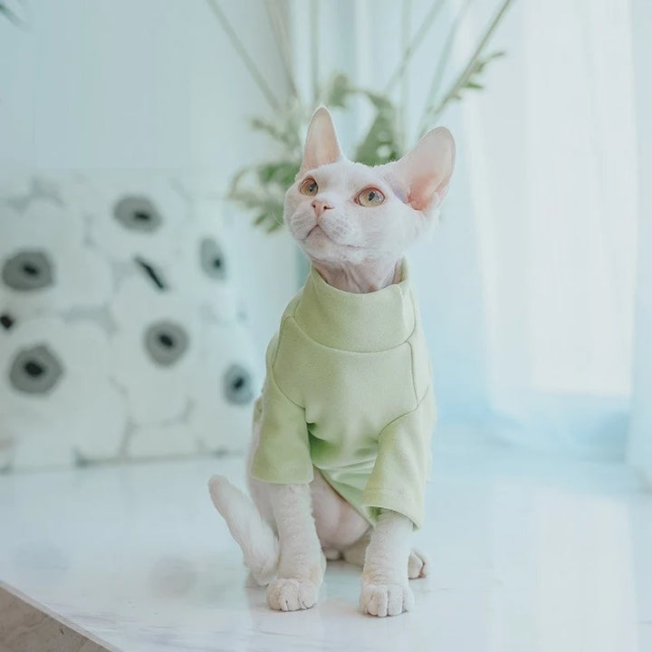 Cotton Highneck Pastel Sphynx Cat Sweater