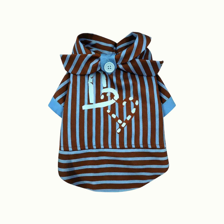 Love Stripe Pet Human Matching Pajamas in Mocca Blue