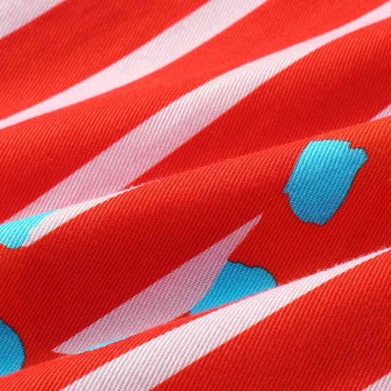 Love Stripe Pet Human Matching Pajamas in Mocca Blue