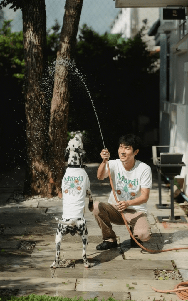 Mardi Flower Pet and Owner Matching Tee Shirts