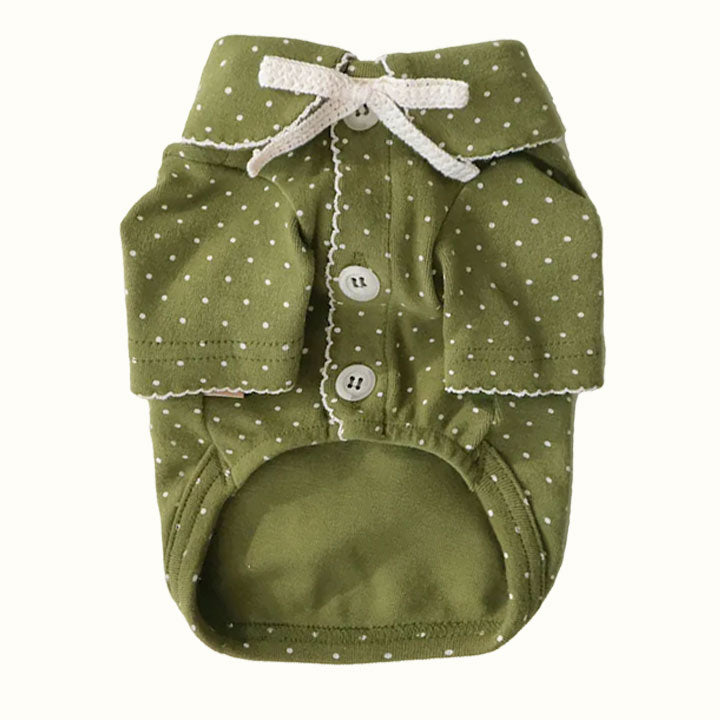 Matcha Bow Dotty Cat and Small Dog Pajama