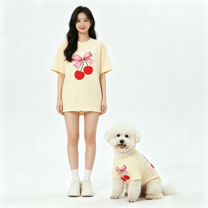 Merry Cherry Pet and Owner Matching Tee Shirt